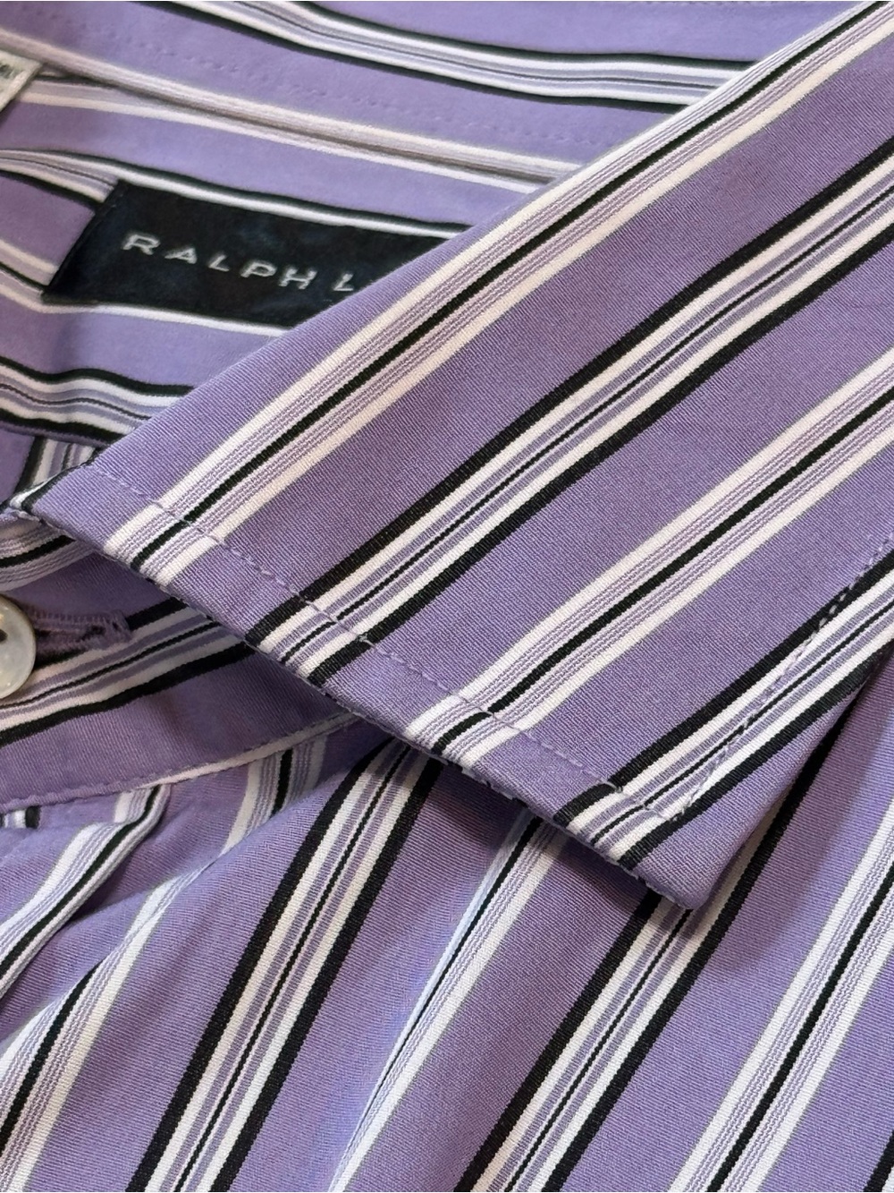Ralph Lauren Men’s Lavender Stripe Dress Shirt made in Italy